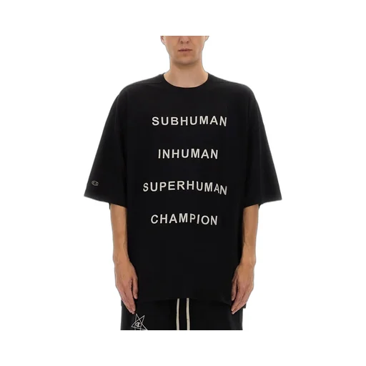 Rick Owens X Champion Text Printed Crewneck T-Shirt