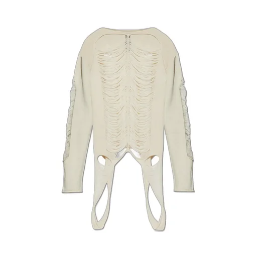 Rick Owens Long Sleeved Distressed Knitted Top