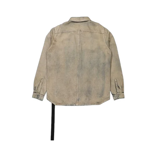 Rick Owens Drkshdw Long Sleeved Stonewashed Denim Shirt