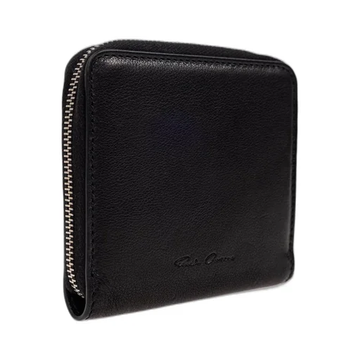 Rick Owens Logo Embossed Zip Around Wallet