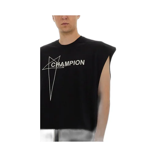 Rick Owens X Champion Logo Detailed T-Shirt