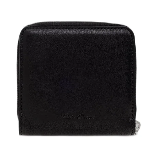 Rick Owens Logo Embossed Zip Around Wallet