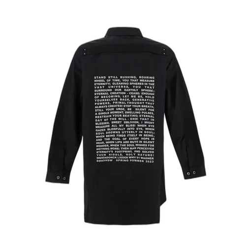 Rick Owens Drkshdw Slogan Printed Overshirt Jacket
