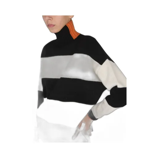 Right For High Neck Ribbed Knitwear