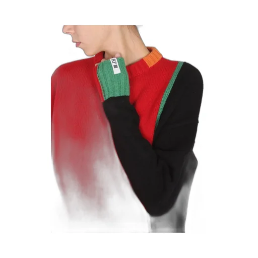 Right For Cross-Neck Ribbed Knitwear