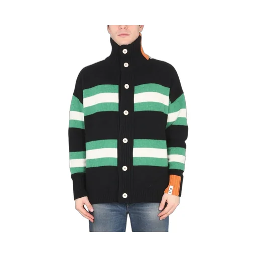 Right For Striped Turtleneck Cardigan