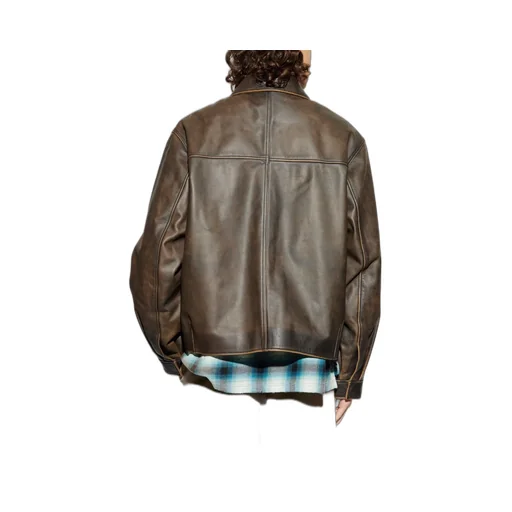 Represent Vintage-Effect Leather Jacket