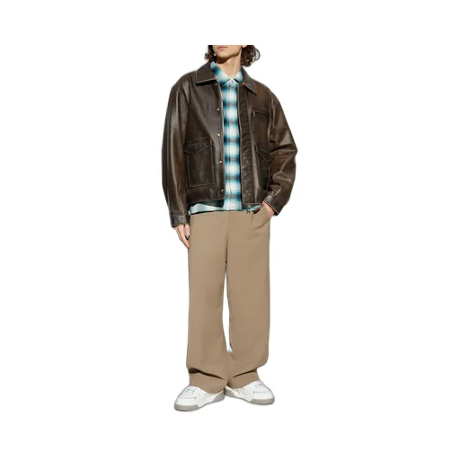 Represent Vintage-Effect Leather Jacket