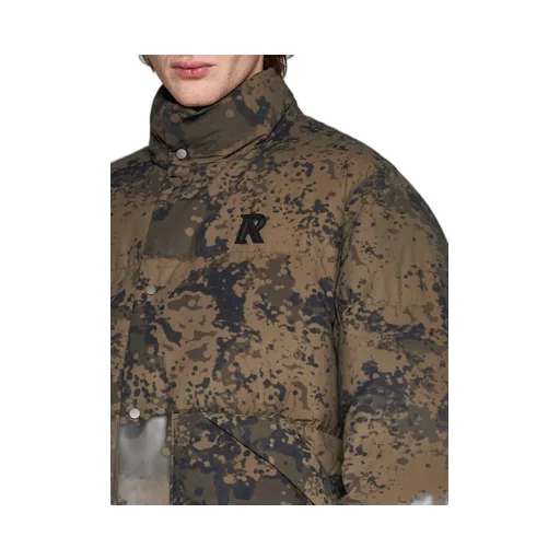 Represent Camouflage Printed High-Neck Puffer Jacket