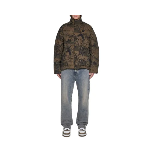 Represent Camouflage Printed High-Neck Puffer Jacket