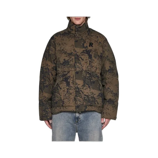 Represent Camouflage Printed High-Neck Puffer Jacket
