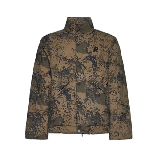 Represent Camouflage Printed High-Neck Puffer Jacket