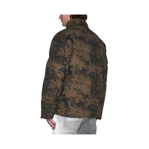 Represent Camouflage Printed High-Neck Puffer Jacket