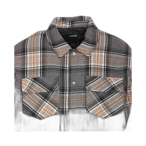 Represent Logo Printed Checked Shirt