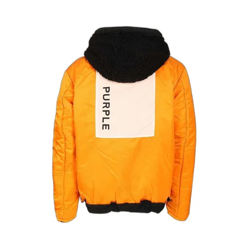 Purple Reversible Hooded Bomber Jacket