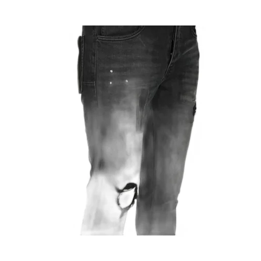 Purple Distressed Slim Fit Jeans