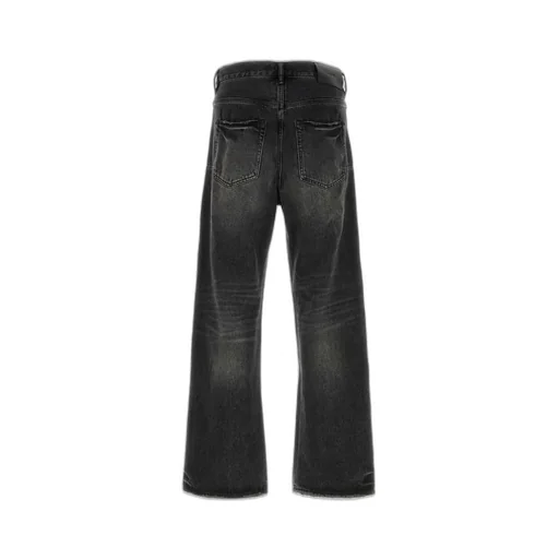 Purple Denim Distressed Straight Jeans