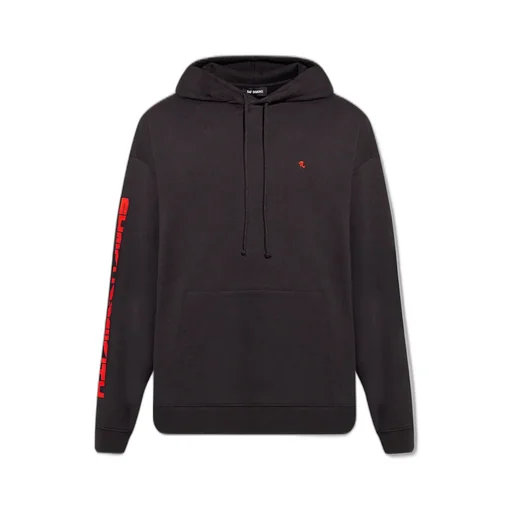 Raf Simons Logo Embroidered Drawstring Hoodie