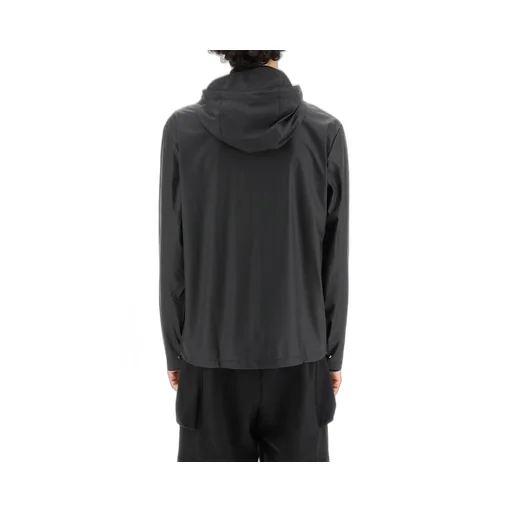 Rains Long Sleeved Drawstring Hooded Coat