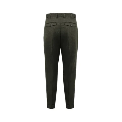 Pt Torino Tapered Leg Herringbone Trousers