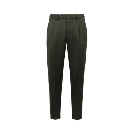 Pt Torino Tapered Leg Herringbone Trousers