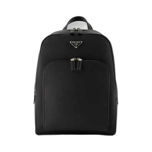 Prada Triangle-Logo Zipped Backpack