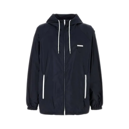 Prada Re-Nylon Zip-Up Hooded Jacket