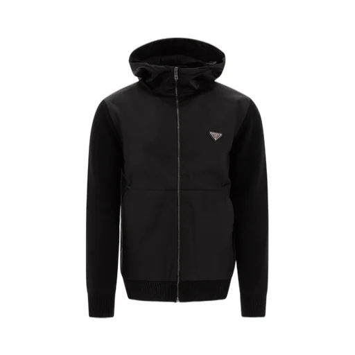 Prada Gabardine Zip-Up Hoodie