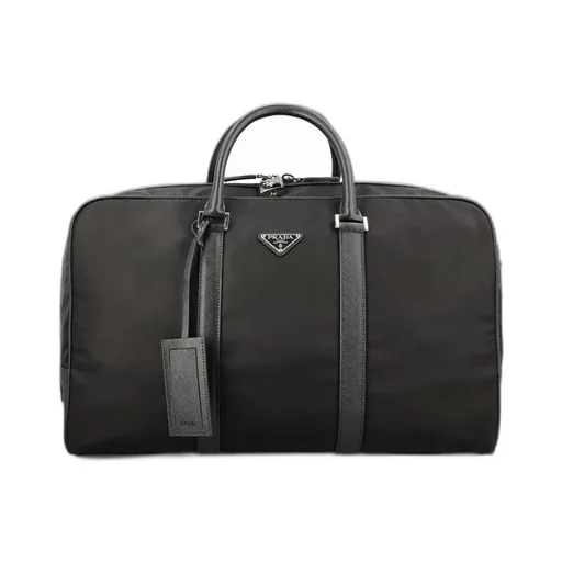 Prada Logo Patch Zip-Up Tote Bag