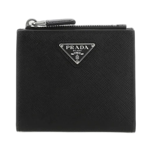 Prada Logo Plaque Bi-Fold Wallet