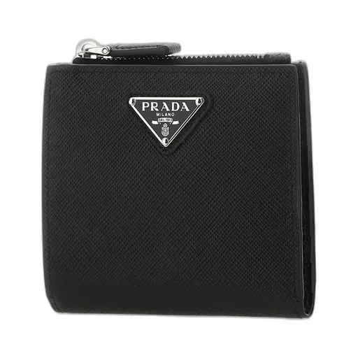 Prada Logo Plaque Bi-Fold Wallet