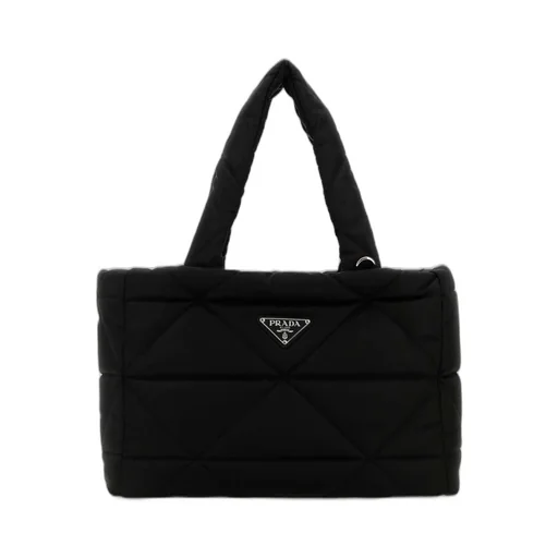 Prada Triangle-Logo Quilted Tote Bag