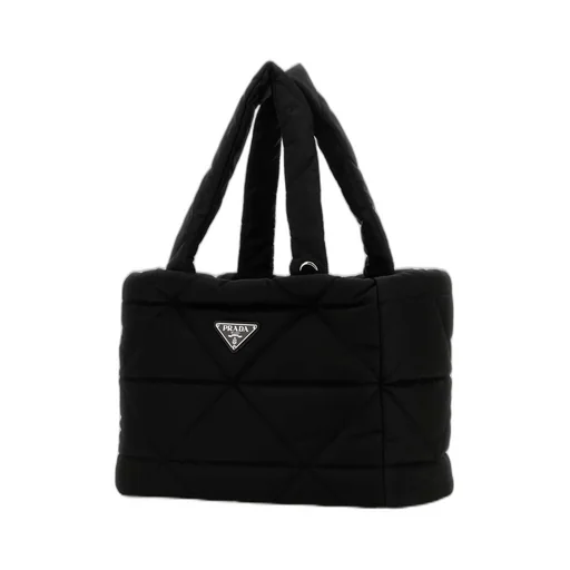 Prada Triangle-Logo Quilted Tote Bag