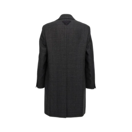 Prada Checked Single-Breasted Coat
