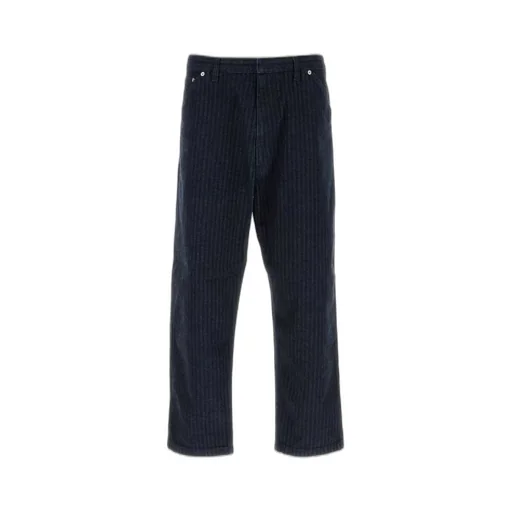Prada Enamel-Triangle Logo Tapered Leg Trousers