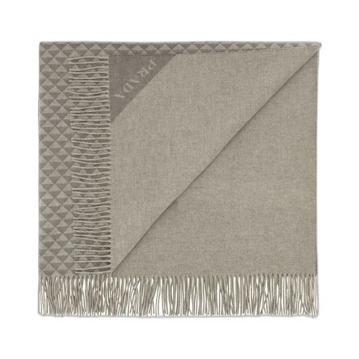 Prada Fringed Symbole Double Blanket