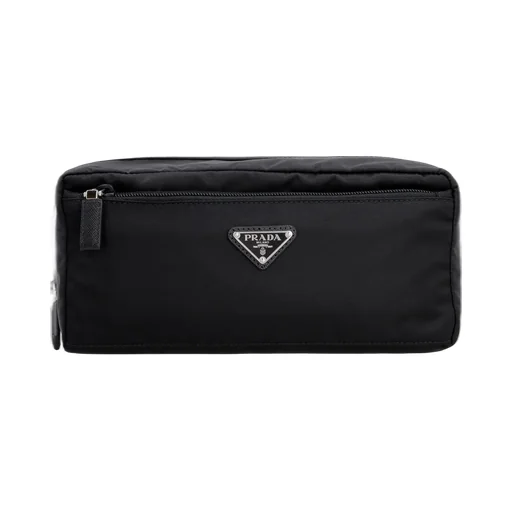 Prada Logo Plaque Travel Pouch