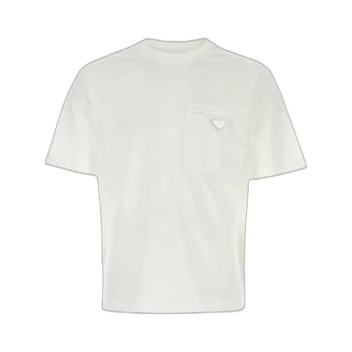 Prada Logo Plaque Crewneck T-Shirt