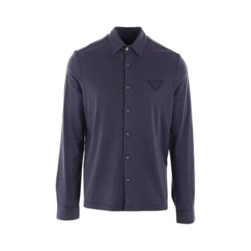 Prada Triangle-Logo Long-Sleeved Buttoned Shirt