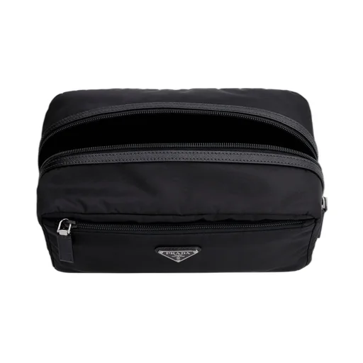 Prada Logo Plaque Travel Pouch