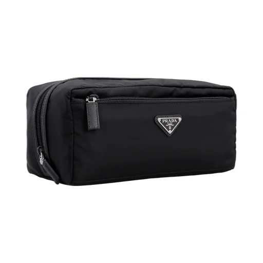 Prada Logo Plaque Travel Pouch