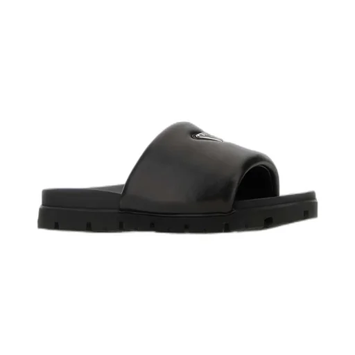 Prada Triangle Logo Plaque Slides