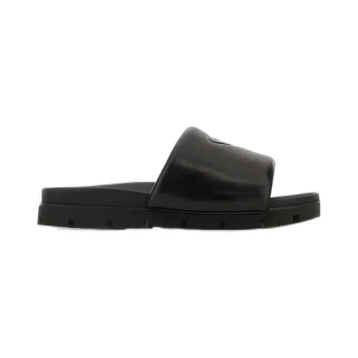 Prada Triangle Logo Plaque Slides