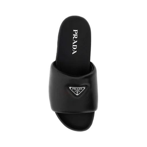 Prada Triangle Logo Plaque Slides