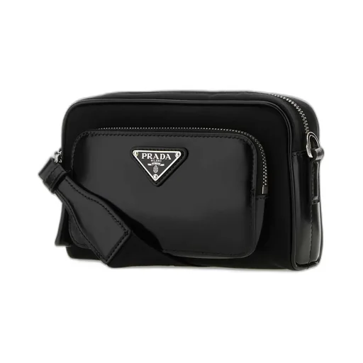 Prada Triangle-Logo Zipped Crossbody Bag