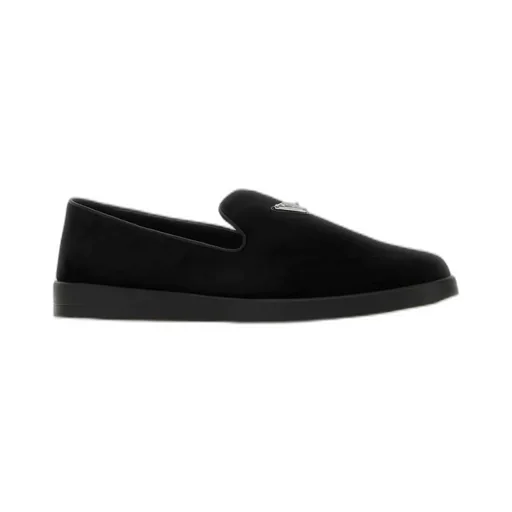 Prada Triangle Logo Slip-On Loafers