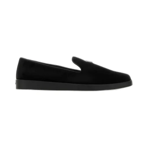 Prada Triangle Logo Slip-On Loafers