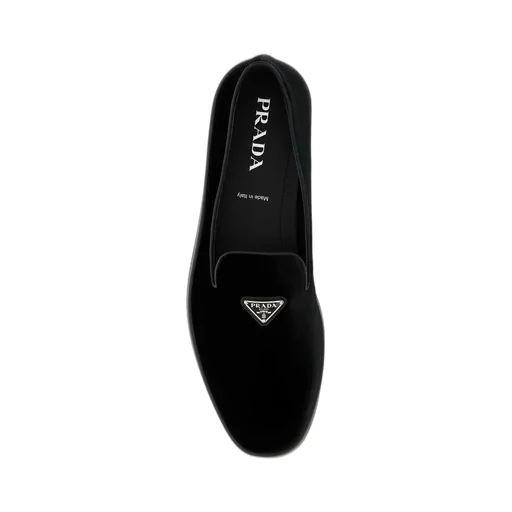 Prada Triangle Logo Slip-On Loafers