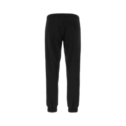 Prada Logo Plaque Straight-Leg Pants