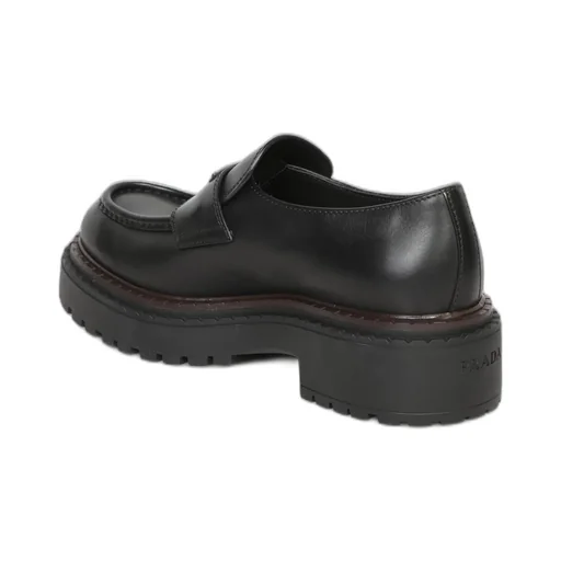 Prada Logo Plaque Slip-On Loafers